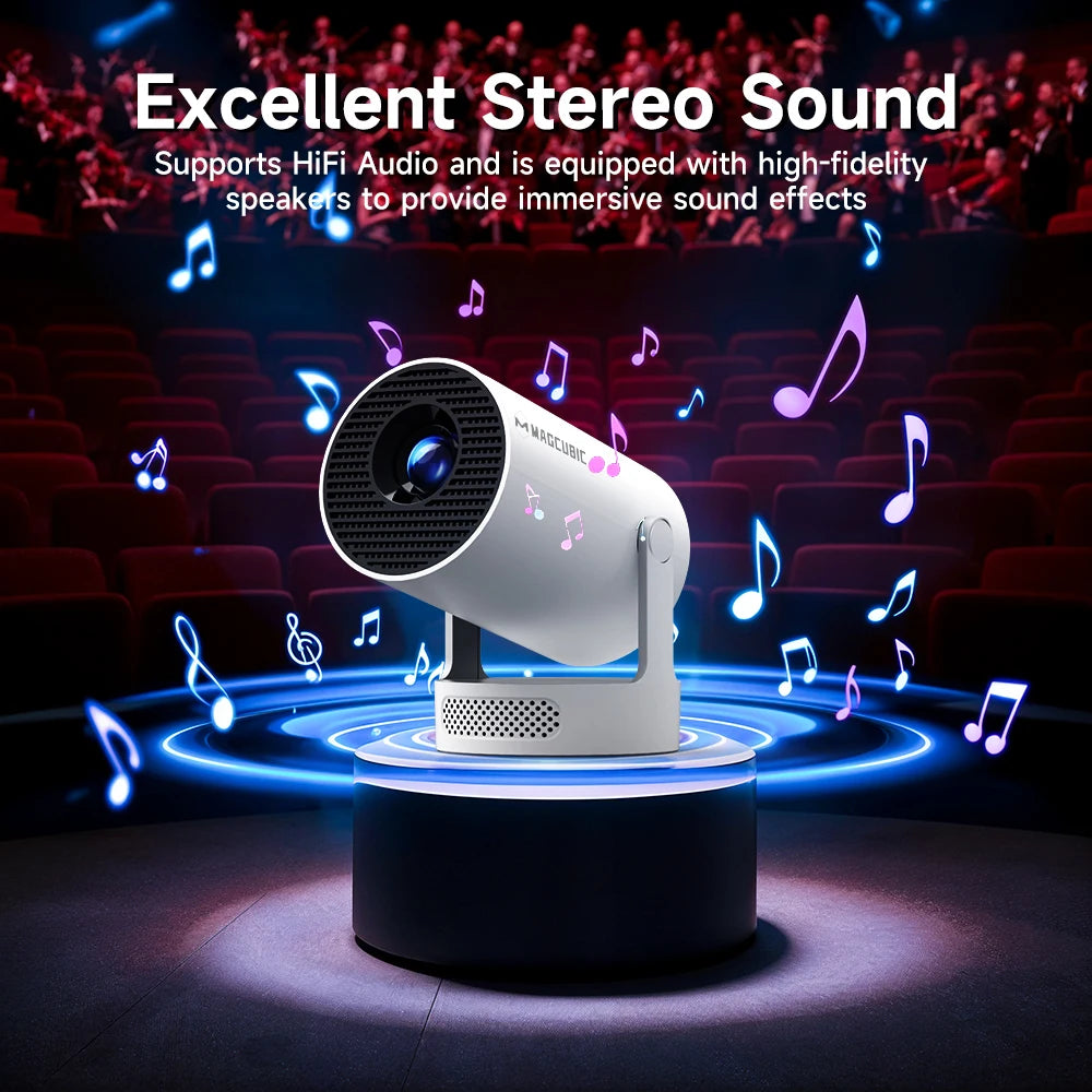 Magcubic 8K Projector HY300Pro+ Voice Control Projector Android 14 Beam 8000 Lumens Wifi6 BT5.4 Outdoor 8K Projector Portable Add Airmouse