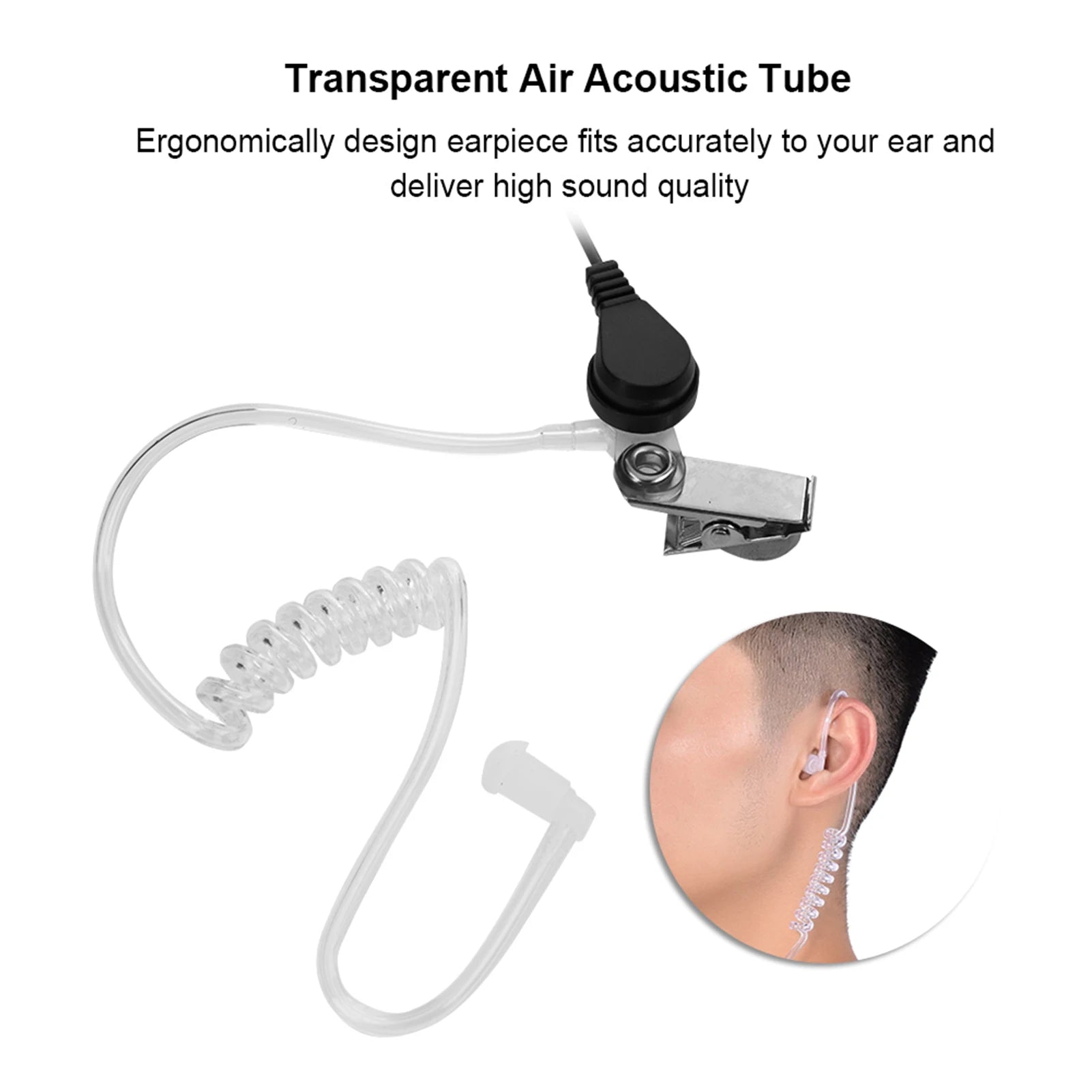Air Transparent Tube Earbud Earpiece Heatset Mic Clear Sound for Midland Walkie Talkie Radio Headset Use Communication Accessory