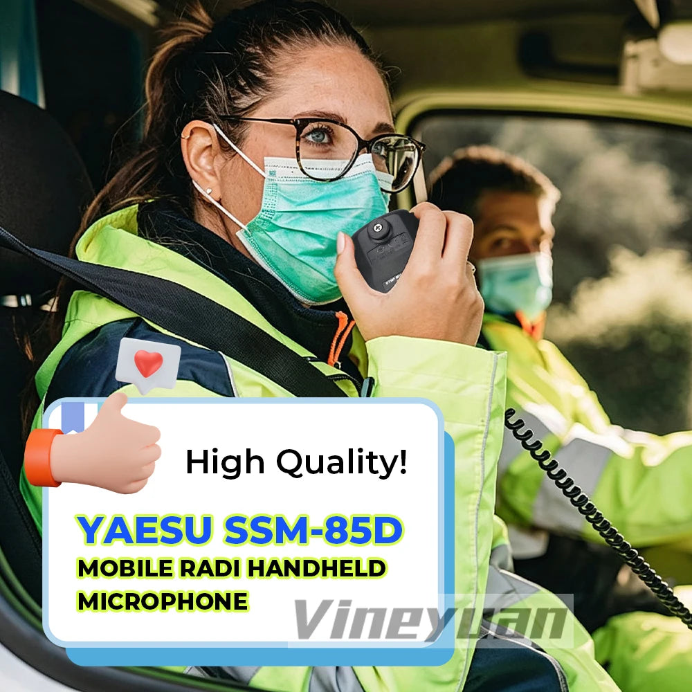 SSM-85D Handheld Speaker Microphone Car Mic with DTMF Keypad and Reinforced Cable for YAESU FTM-300DR FTM-200DE FTM-200DR FTM-50