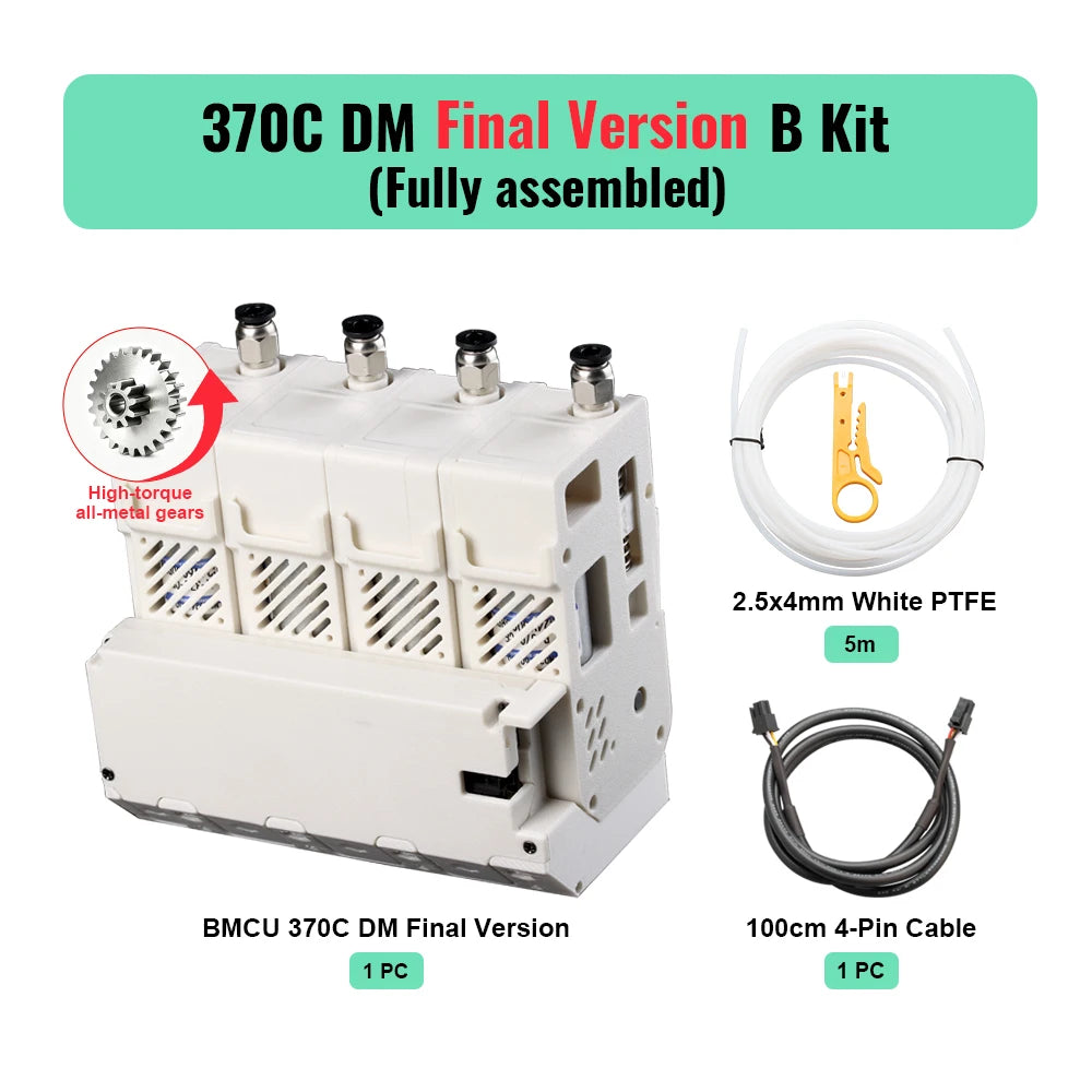 BLV BMCU Final 370C / 370C DM Upgrade Metal Gears, High‑Torque AMS Automatic Feeding MMU Solution for A1, A1 Mini, X1, P1 Series
