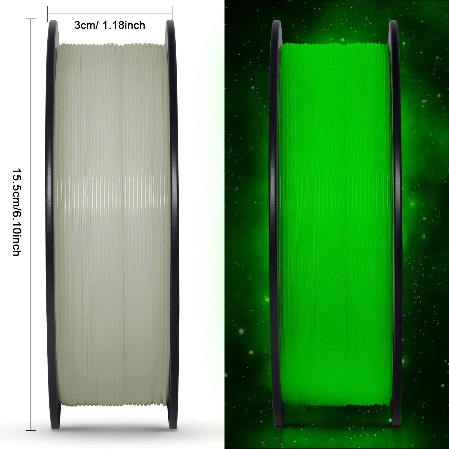 200G Luminous PLA Filament 1.75mm Glow In The Dark Plastic PLA 1.75mm 3D Printing Materials Fast Shipping
