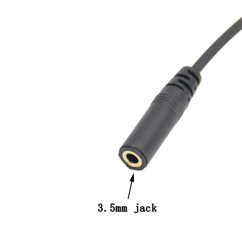2Pin K-Type Headset Connector  to 3.5mm jack mobile phone headset, audio cable for Baofeng UV-5R TYT Wouxun Kenwood Radio