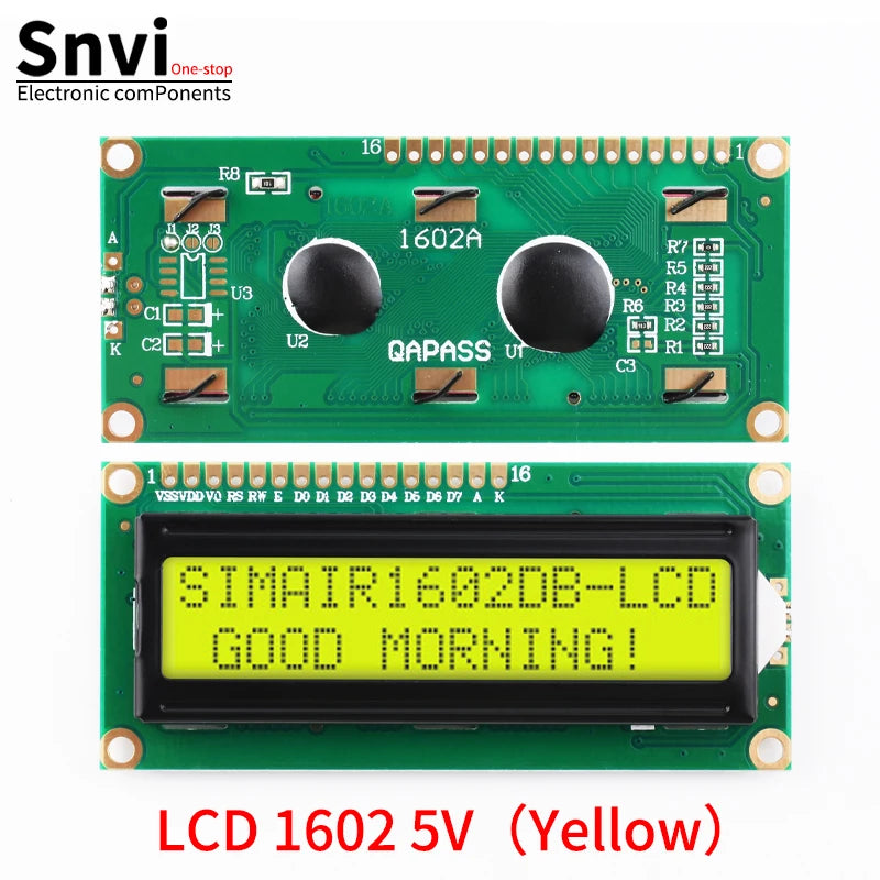Snvi LCD1602 1602A LCD Display Module 16x2 Character Blue Yellow Green Gray Screen PCF8574 I2C IIC Interface 5V for Arduino