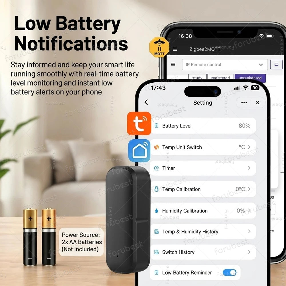 Smart Zigbee IR Remote with Temp&Humidity Sensor Wireless Universal Infrared Blaster For Zigbee2MQTT TUYA Smart Life Automation