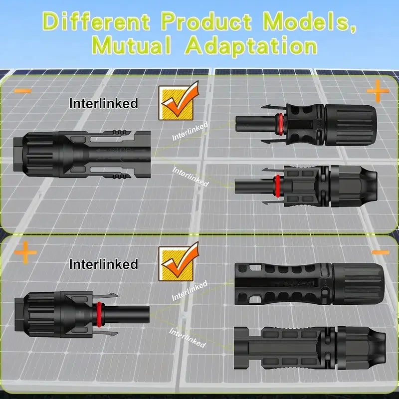 100/60/50/30/18 Pairs Solar Connectors PV Plugs 1000V 30A Solar Panel Connector Kit Available for PV/MC Cables