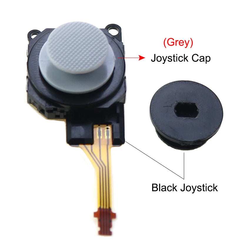 YuXi Black 3D Analog Joystick Button Sensor Module + Thumb Stick Caps For PSP 3000 PSP3000 Console
