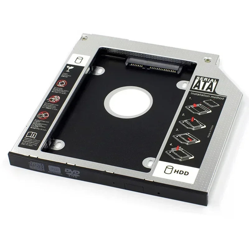 9.5 12.7mm HDD Caddy Aluminum Universa SATA 3.0 2.5" SSD CD DVD To HDD Case Optibay Enclosure CD-ROM ODD 1pcs