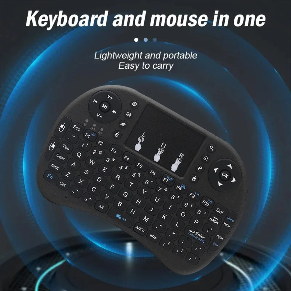 MRSVI I8 2.4G Mini Wireless Keyboard Classic Black Air Mouse Remote Control Touchpad for Android TV Box PC Smart TV