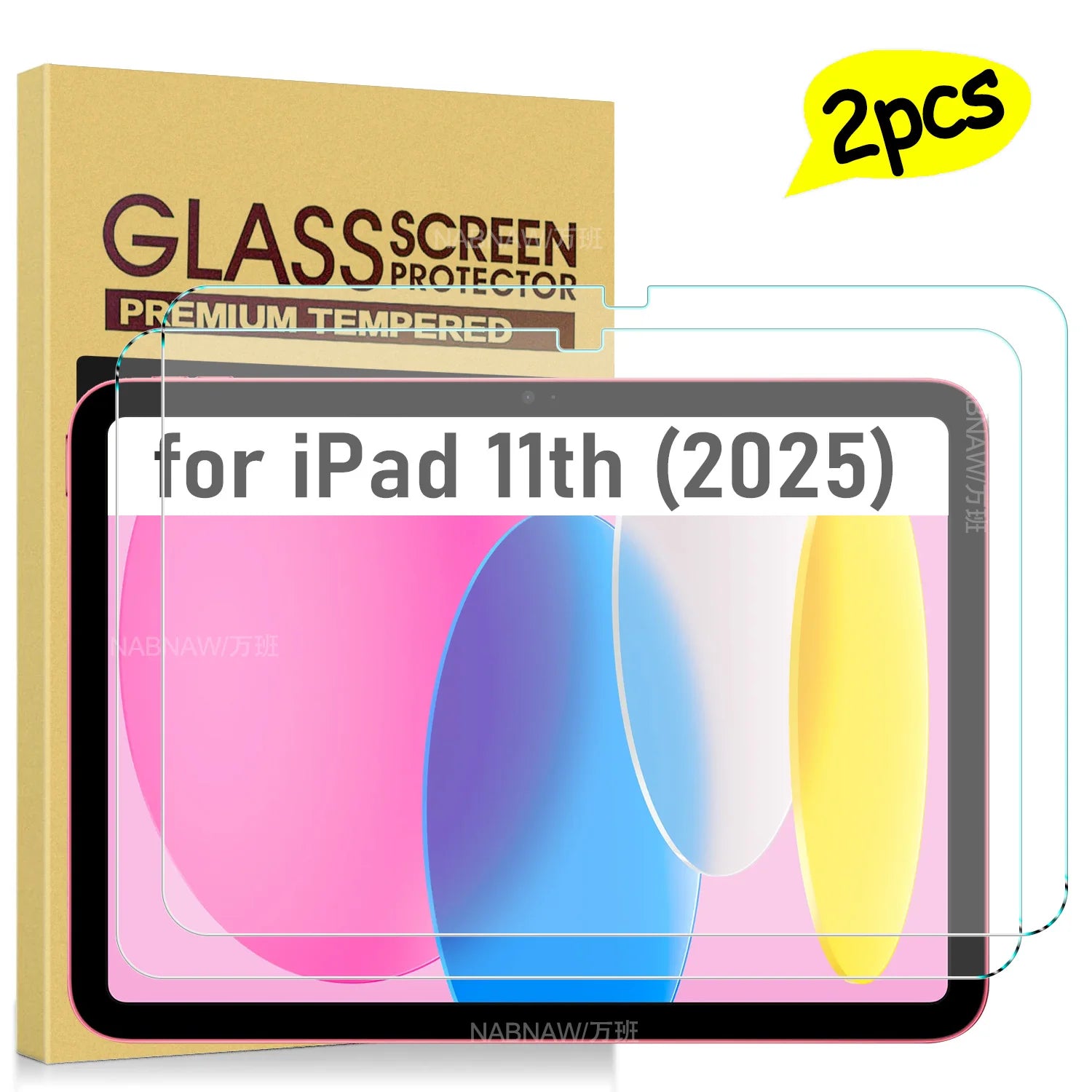 For iPad 11 Tempered Glass For iPad 2025 11th Generation Screen Protector iPad 11-inch A16 Film Guard Anti Scratch HD 2-Pack