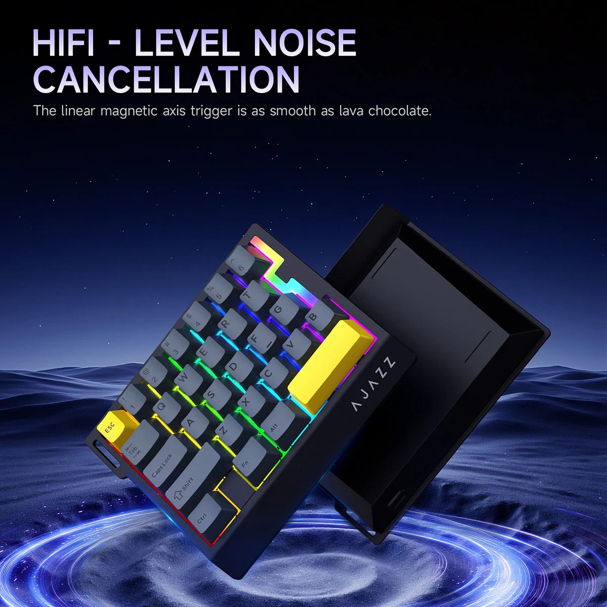 AJAZZ AK029 Wired Gaming Magnetic Switch Magnetic Rice Switch HIFI Edition, RGB Backlight, DIY Support