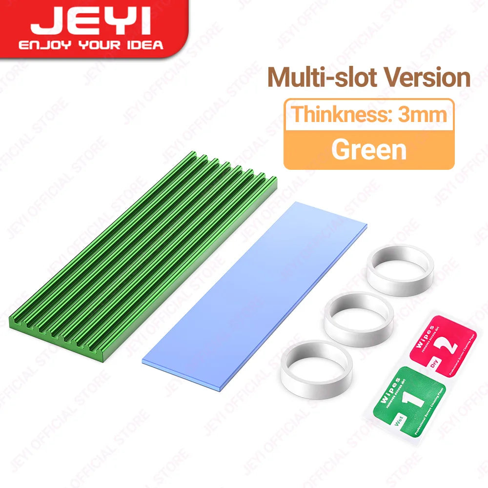 JEYI M.2 SSD Heatsink Aluminum Cooler Multi-version NVMe Radiator with Thermal Pad, Dust Paper for PS5/PC/Laptop M2 2280 SSD
