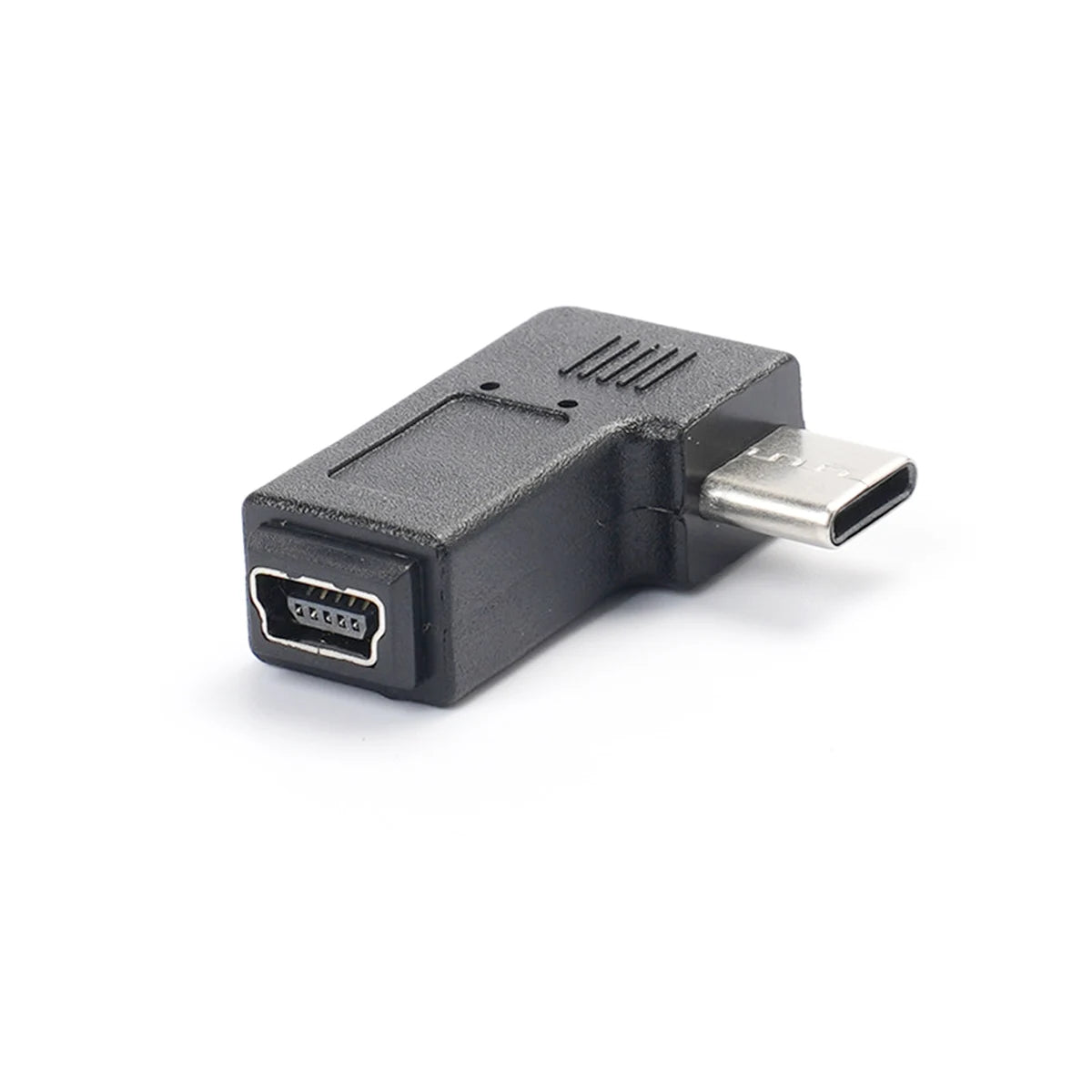1pc 90 Degree Right Angle USB Type C Male to Mini 5 Pin USB Female Charge Data Sync Adapter Connector For Camera GPS Dash Cam