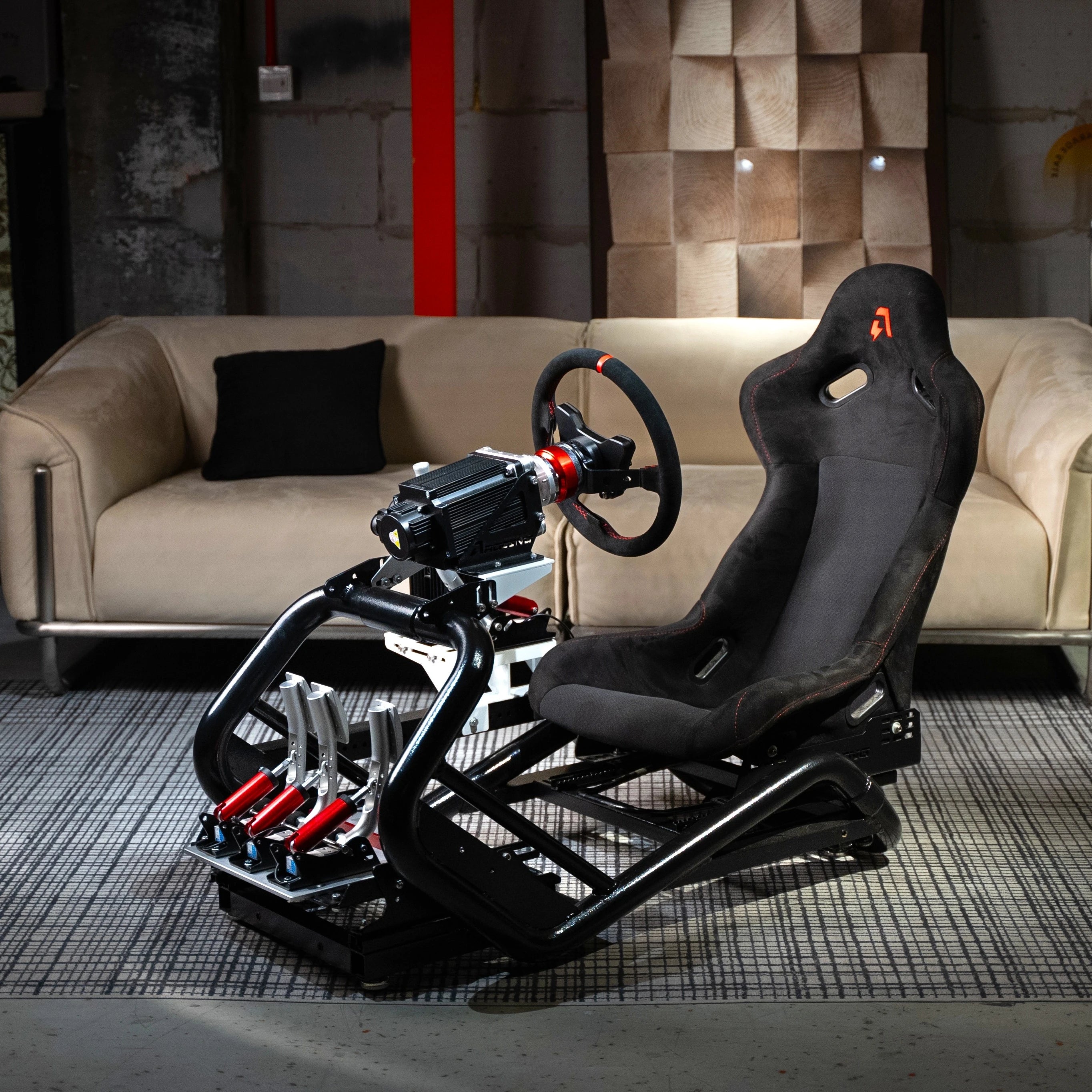 AZRACING SVR Sim Racing Cockpit Simulator Stand Direct Drive Mount Logitech G29 G923 Fanatec Moza Thrustmaster PC PS5 Xbox Game