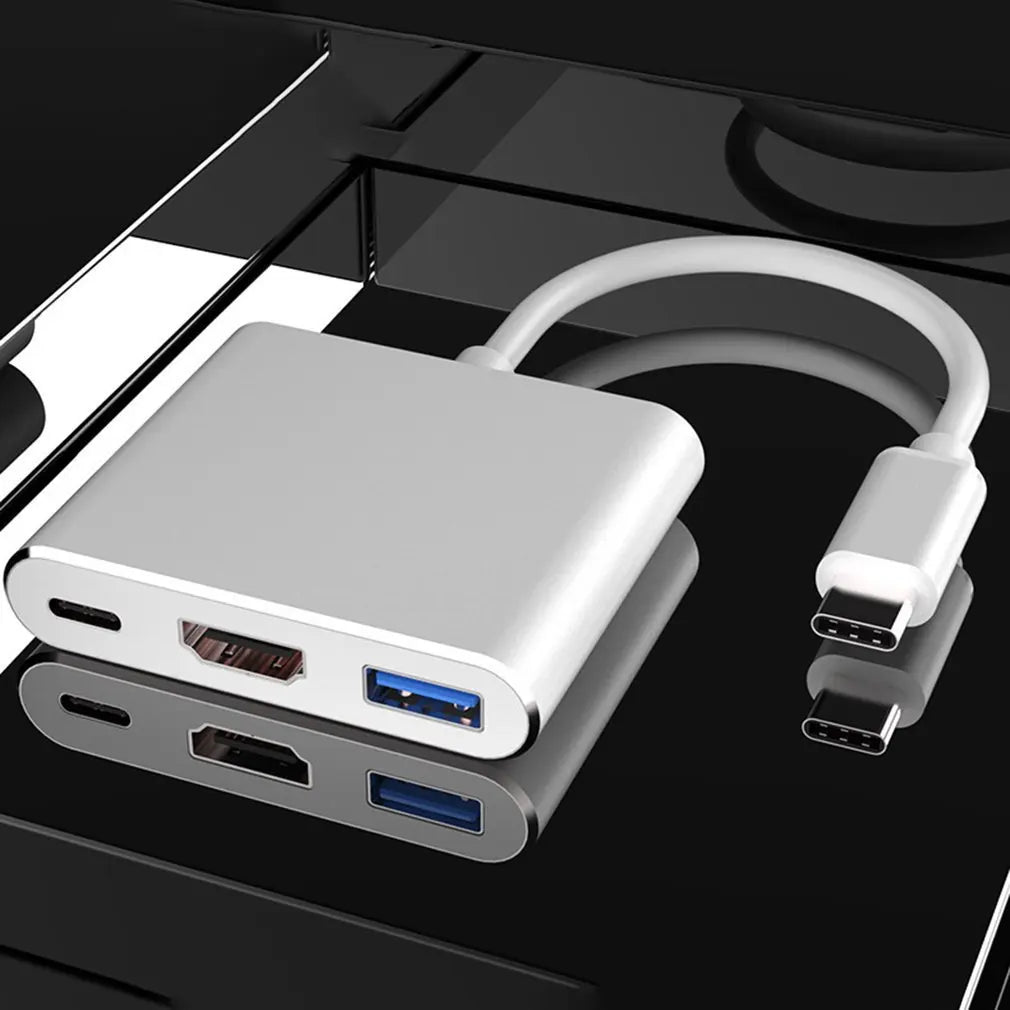 4K TYPE C to HDMI-Compatible Adapter USB3.1/3.0 Hub Type C Charging Converter for Samsung S23 Ultra Huawei Xiaomi Laptop Macbook