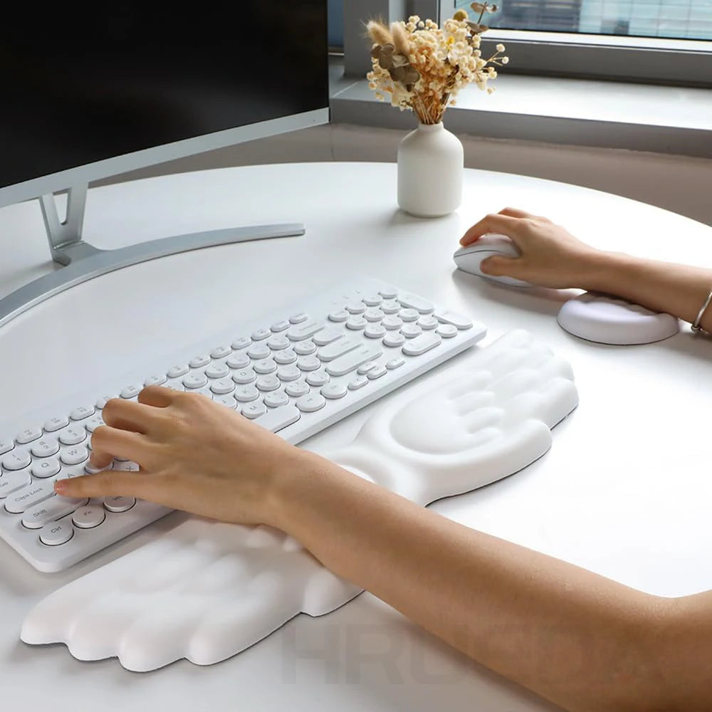 Mechanical Keyboard Mouse Wrist Rest Angel Wing Memory Foam Mouse Cushion Support Pad Wrist Support For Office Computer Laptops