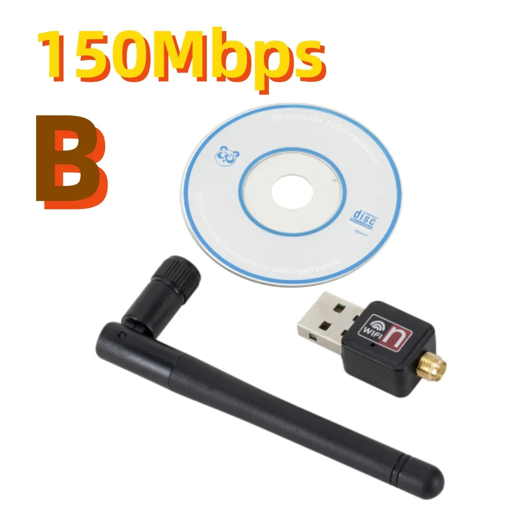 300Mbps USB 2.0 Wireless WiFi Adapter 802.11N Standard WiFi Receiver Dongle Wireless Network Card for DesktopLaptopWindowsSystem