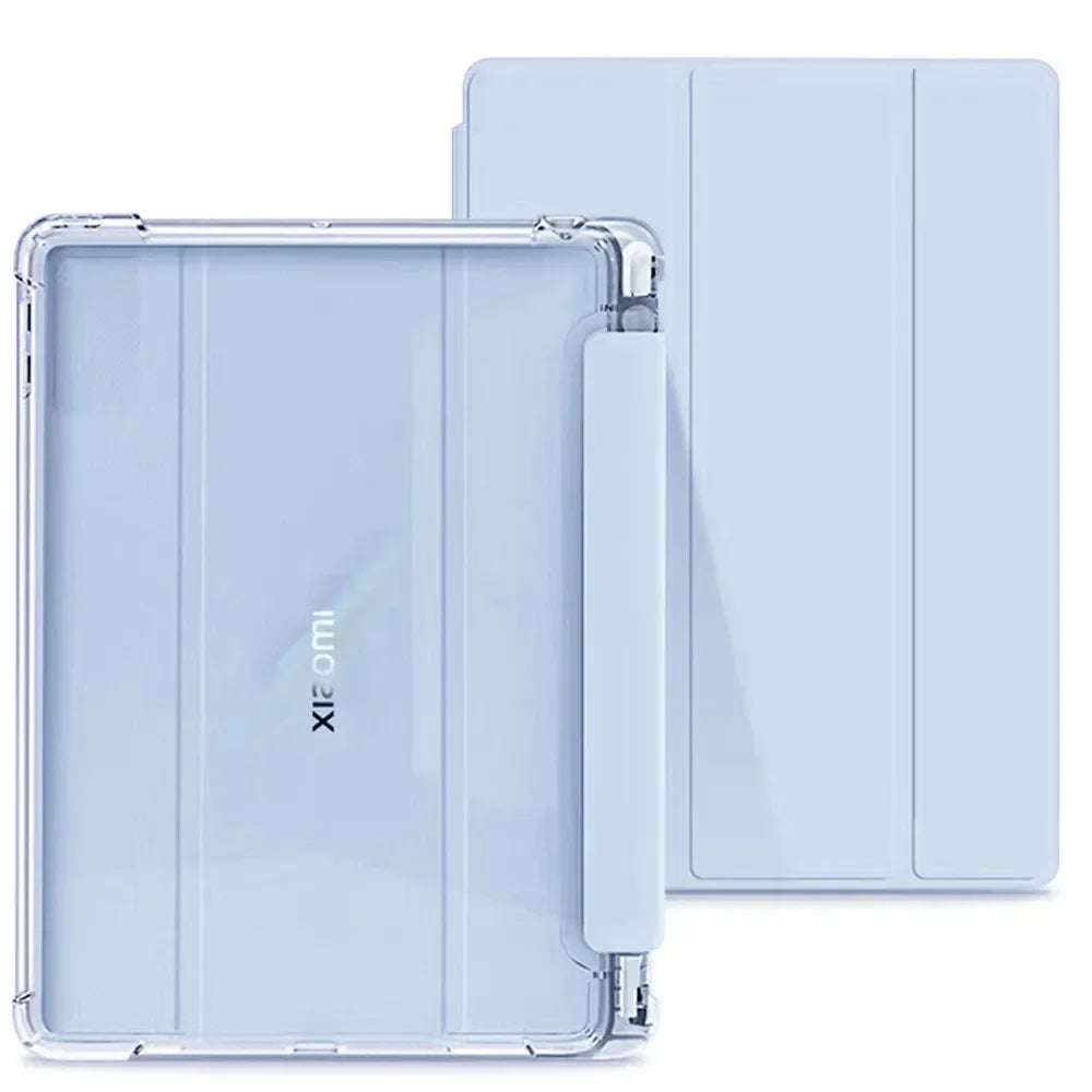 Tablet Smart Case for XiaoMI Mi Pad 8 7 6 5 Max 6S Pro 12.4 Redmi Pad SE 8.7 11 10.61 Pro12.1 '' Transparent Pencil Holder Cover