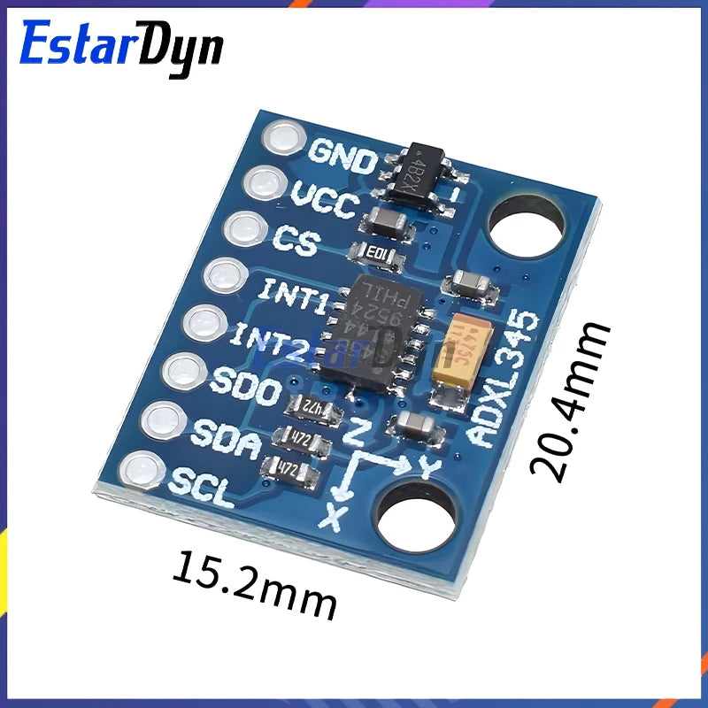 GY-291 ADXL345 3-Axis Accelerometer Tilt Sensor Module IIC/SPI - High Precision for Raspberry Pi Robotics Drone Projects
