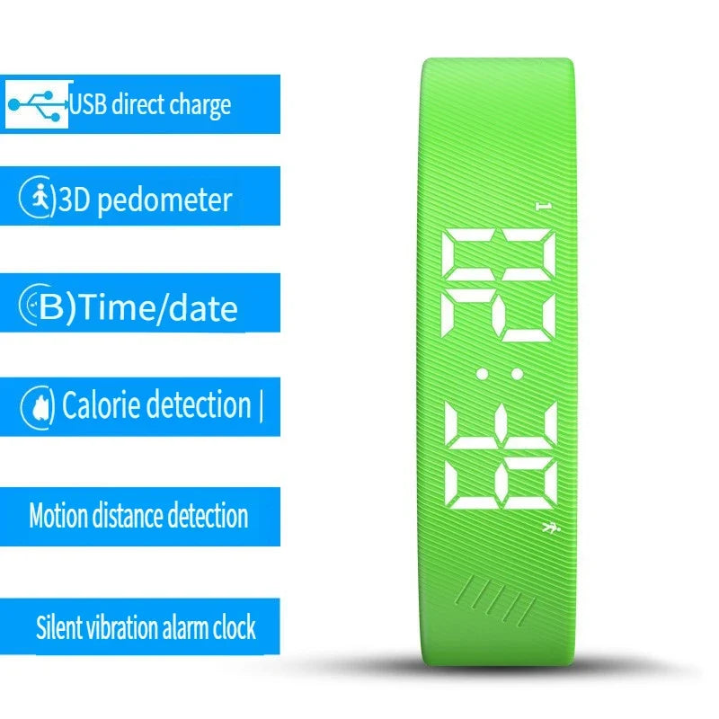 LED Digital Smart Bracelet Vibrating Alarm Clock Waterproof Clock