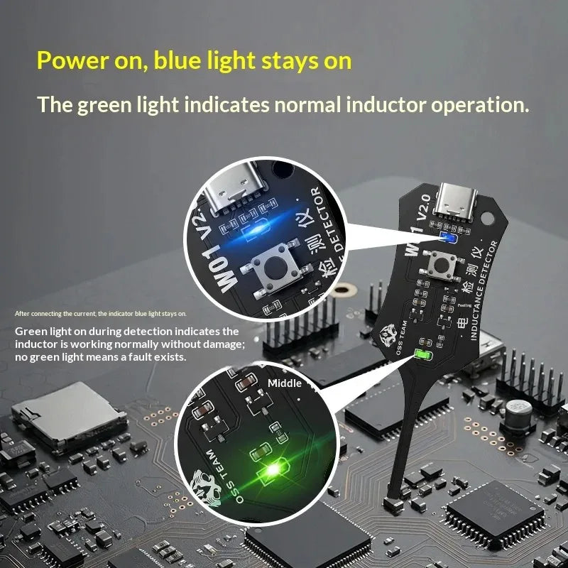 Upgraded W01 Inductance Tester Electromagnetic Induction Coil Detector Fast Circuit Board Fault Testing Tool
