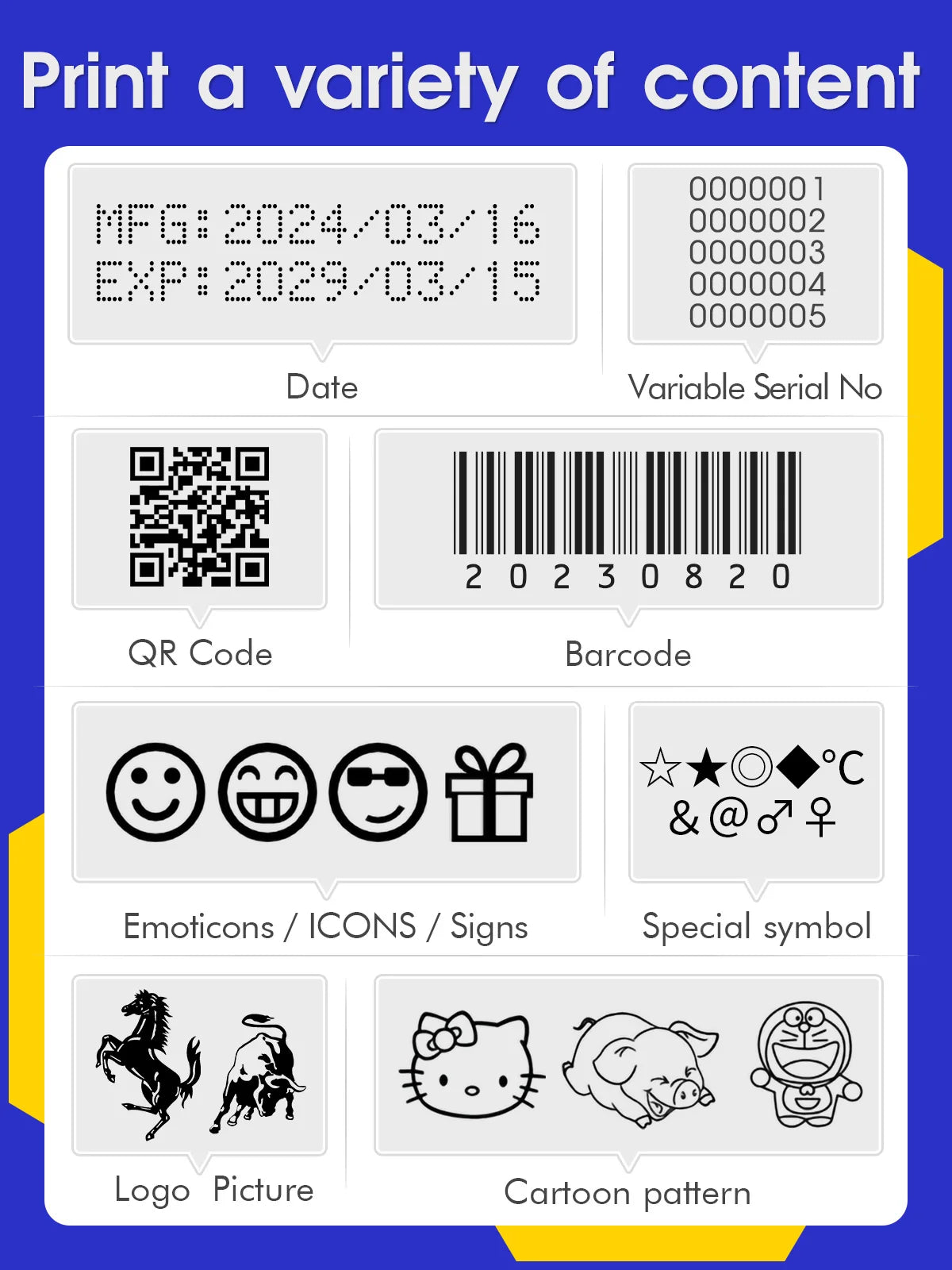 Yhan 12.7mm Portable Inkjet Printer Unencripted for Expiry Date Barcode QR Code Batch Numbers Best Value Logo Printing