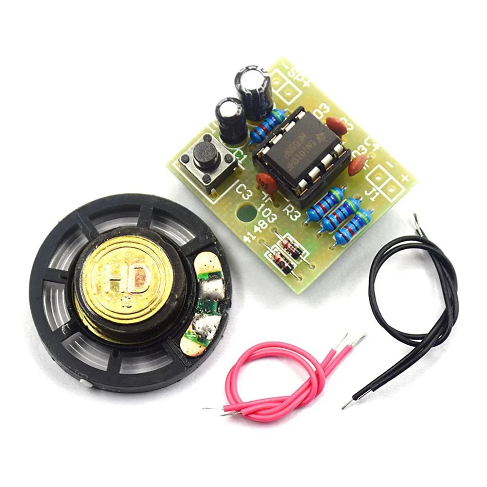 Electronic Components Kit Professional NE555 Doorbell DIY Kit - Dual Tone Ding Dong Sound PCB Soldering Practice with Complete