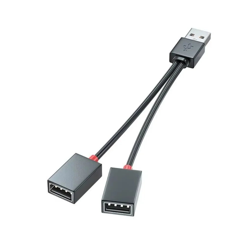 1 In 2 Out USB HUB Car Usb Splitter cable Multifunction Adapter Cord Charging Cable for iphone Xiaomi Huawei  smart phone