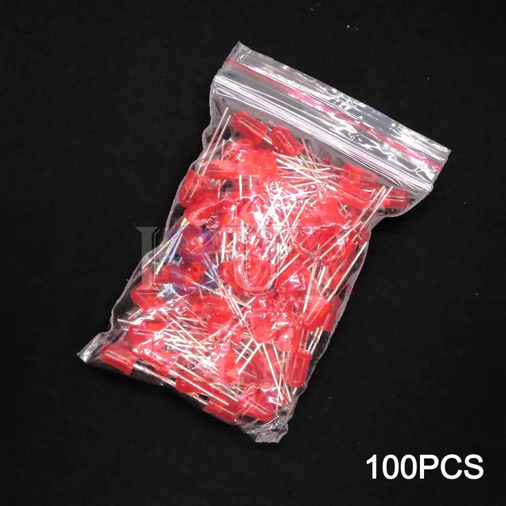 100PCS/LOT 5mm LED Diode F5 Assorted Kit IBUW White Green Red Blue Yellow Orange Pink Purple Warm White DIY Light Emitting Diode