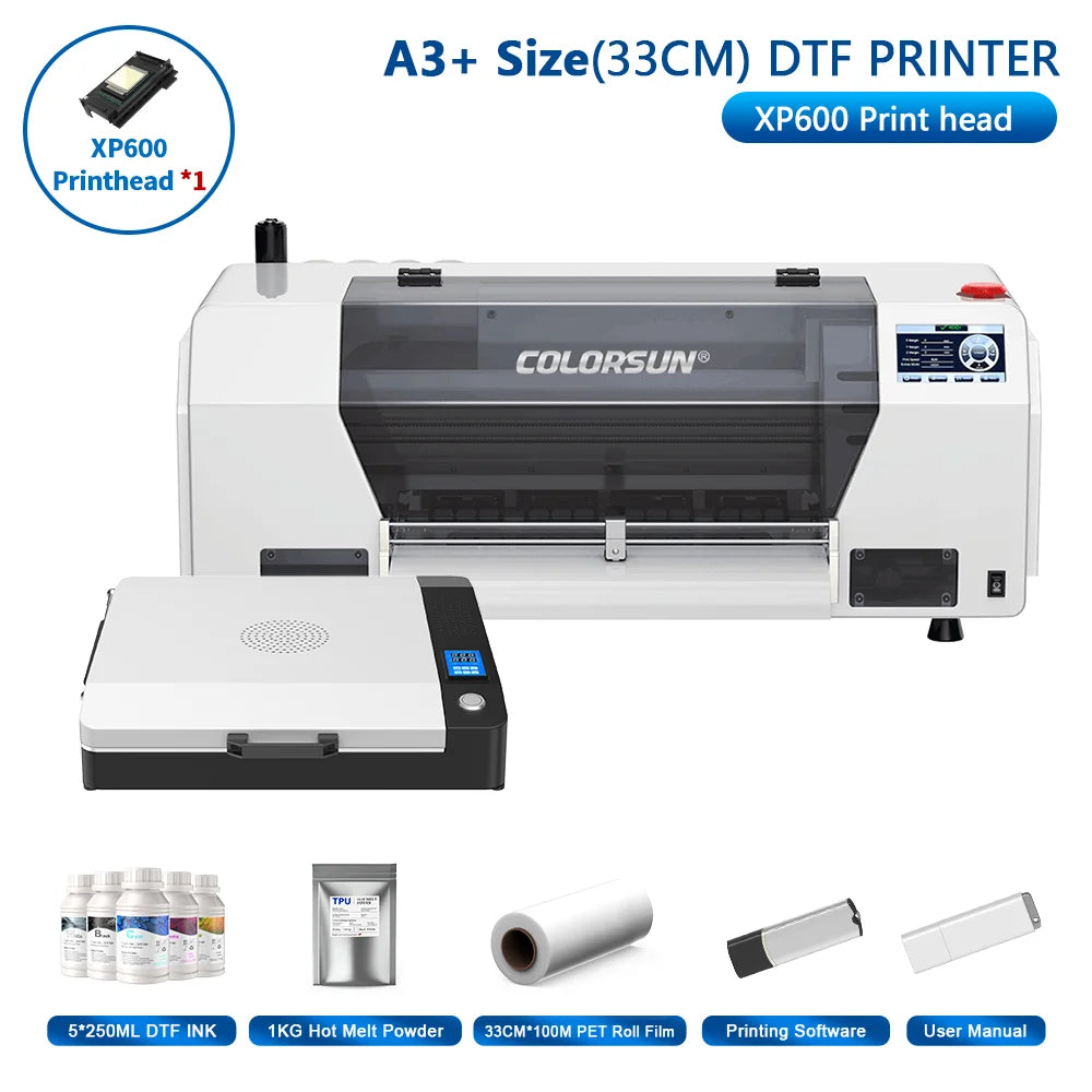 Colorsun DTF Printer For Epson L800/R1390/XP600 Impressora A3/A4 DTF T-Shirt Printers For T-Shirt Hoodies Cloth all Fabric