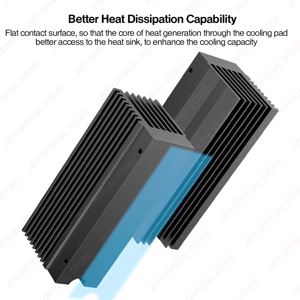 JEYI Cooling Warship Dust-proof Heatsink for M.2 2280 NVME NGFF Aluminum Thermal Cooler with Thermal Conductivity Silicon Wafer