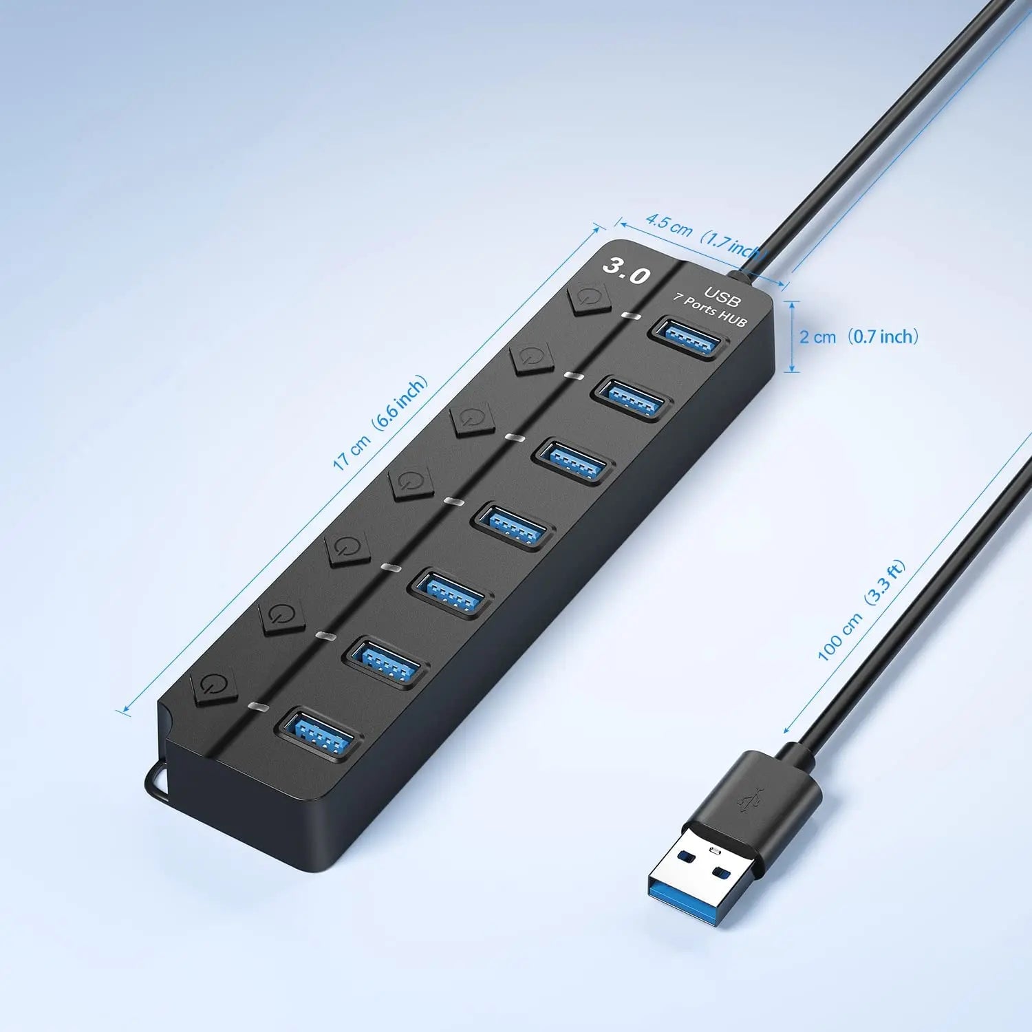 USB 3.0 Hub USB Hub 2.0 Multi USB Splitter Hub 100cm Long Cable Multiple Expander for Computer Laptop PC Accessories USB Adapter