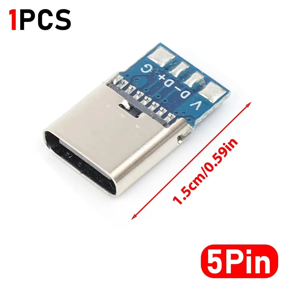 20-1pcs 5/6Pin Type C Female Connectors Usb Electric Terminals Welding DIY Data Cable Support PCB Board Jack Equipment Repair