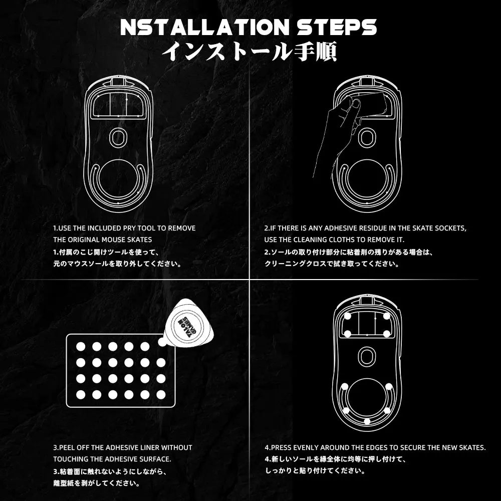 TALONGAMES Mouse Skates for Glass Mousepads,High-Density PTFE,Universal Round Dots 6.5mm 40pcs,Ultra-Smooth Glide,Silent Design