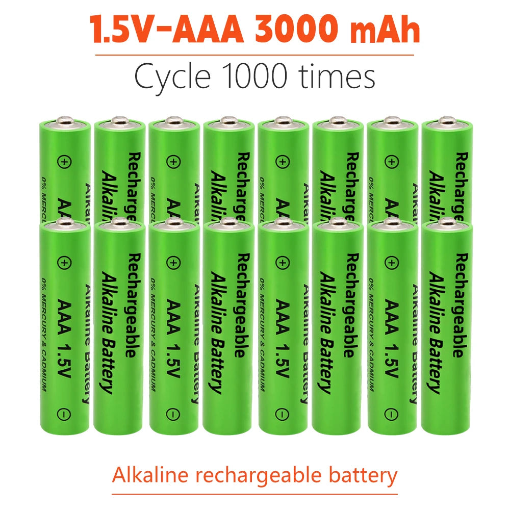 1.5V AA Rechargeable Alkaline Battery 3000mah For Torch Toys Clock MP3 Radio Video Game Digital Camera AA AAABattery