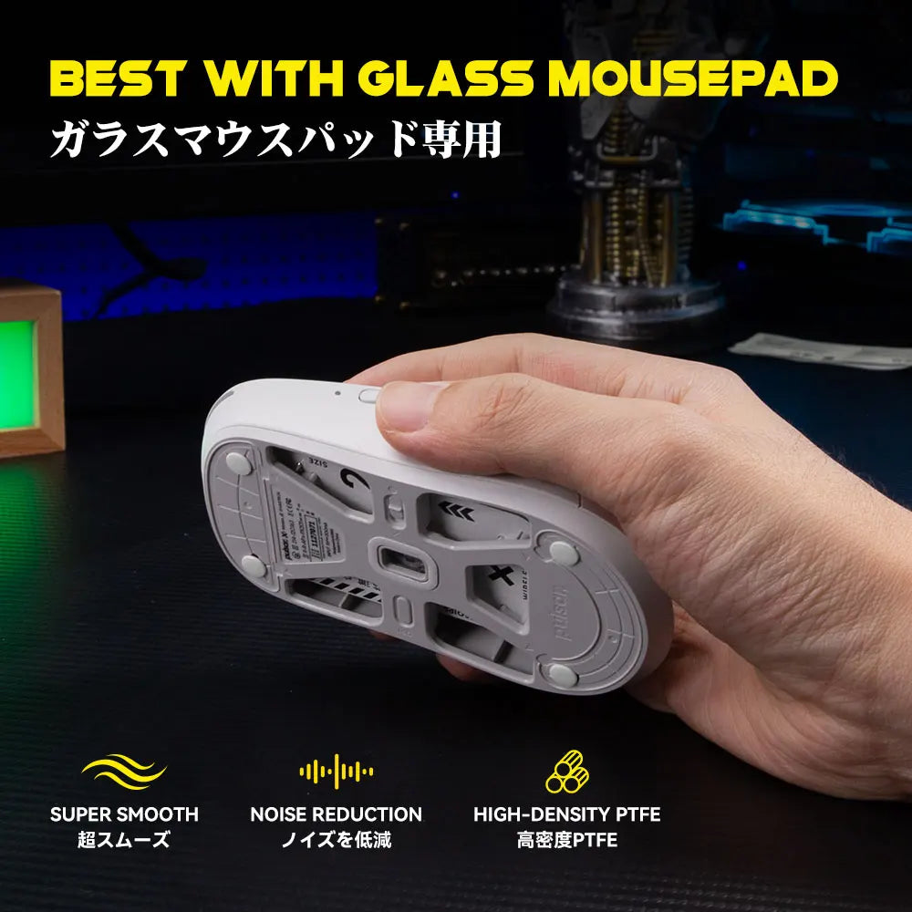 TALONGAMES Mouse Skates for Glass Mousepads,High-Density PTFE,Universal Round Dots 6.5mm 40pcs,Ultra-Smooth Glide,Silent Design