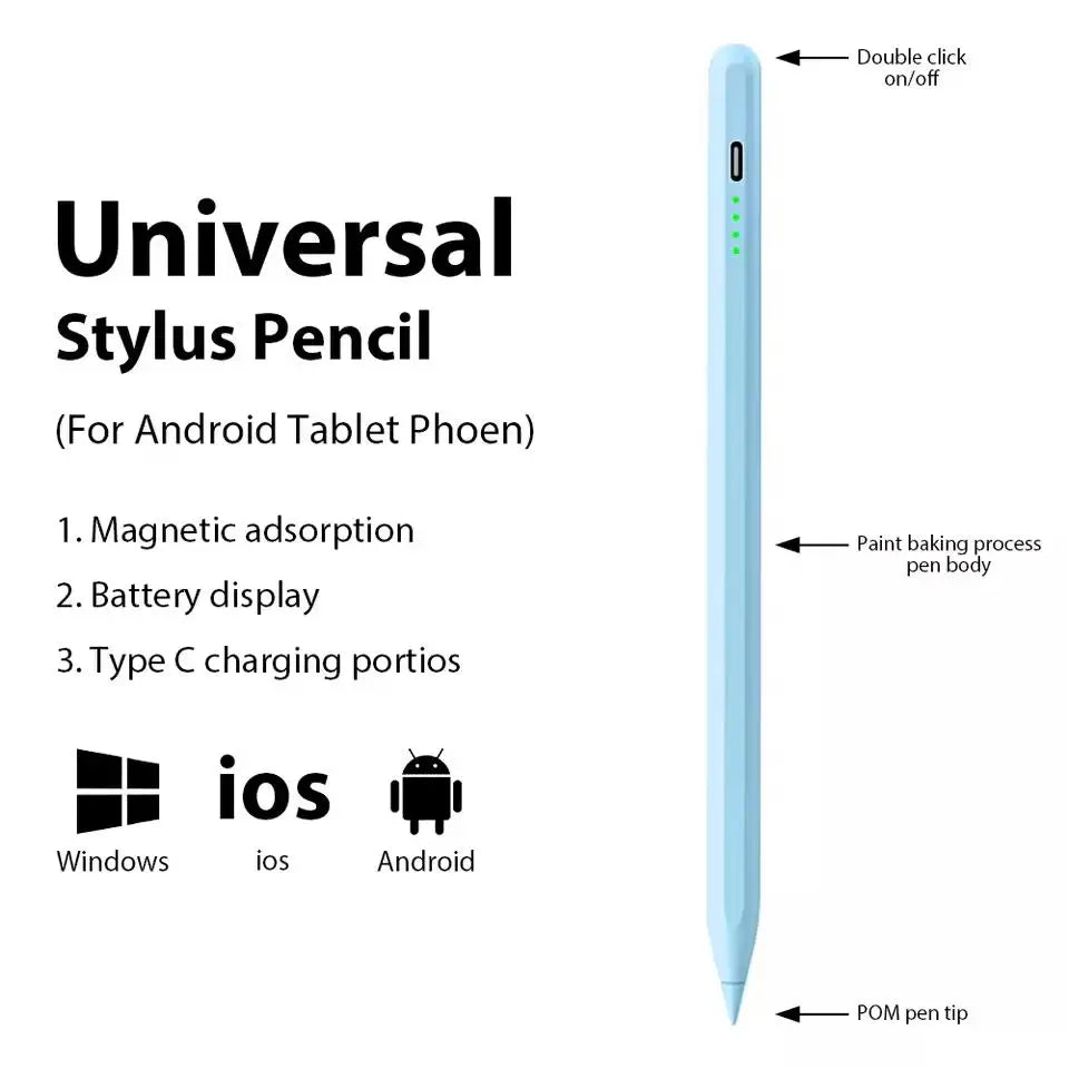 Universal Stylus Pen for iPad iPhone Android Tablets, Touch Screen Pen Compatible with Pencil, Windows, and Mobile Phones