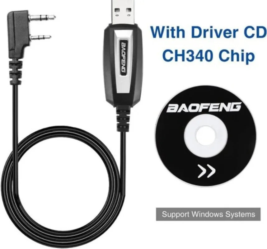 Baofeng USB Programming Cable with Driver CD for UV-5RE UV-5R Pofung UV 5R Uv5r 888S UV-82 UV-10R Two Way Radio Walkie Talkie