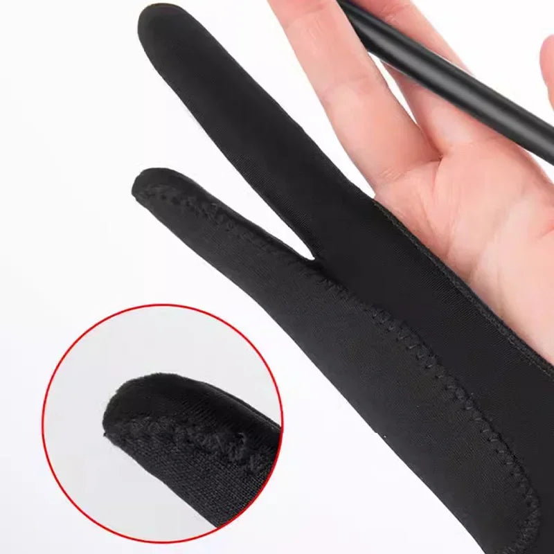 Two-Finger Drawing Gloves Anti-touch Painting Gloves for iPad Tablet Digital Board Touch Screen Oil Painting Office Art Supplies