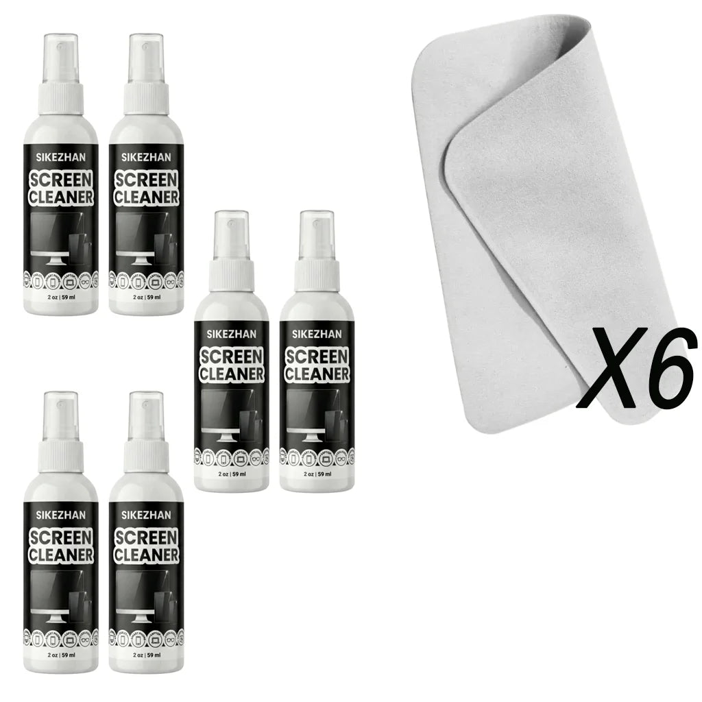 SIKEZHAN Screen Cleaner Spray 59ml with Cloth for Phone Laptop Monitor TV Glasses Tablet Dust Fingerprint Mist Cleaning Kit
