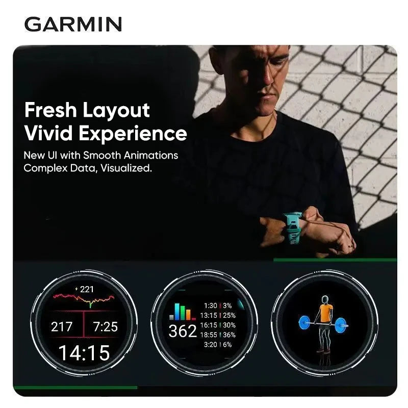 Garmin Forerunner 265 GPS 46mm Smartwatch 1.3" AMOLED Touchscreen Display Heart Rate Monitoring Training Metric Message Notice