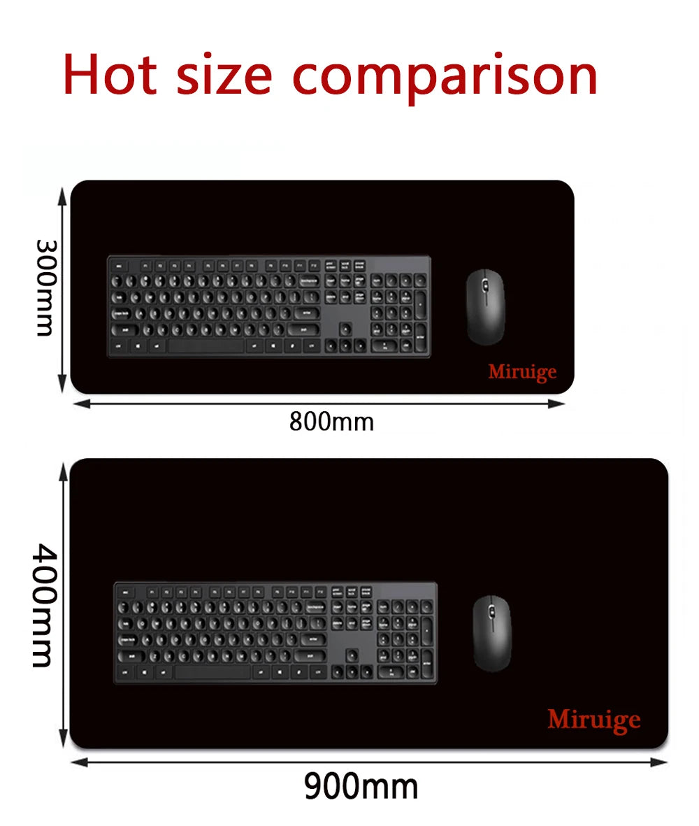 Anime Mouse Pad Large Gaming Desk Mat Extended Non-Slip Rubber Base Stitched Edge Keyboard Mat Kawaii Mousepad for Laptop Gamer