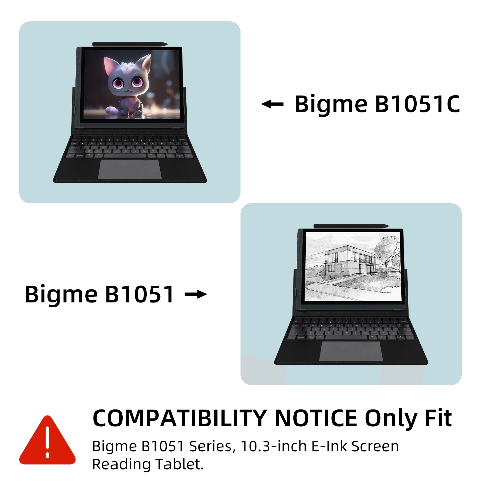 Dedicated Keyboard Cover for Bigme B1051 Series B1051C, B1051C PRO, B1051C Lite or B1051, B1051 Lite ebook reader