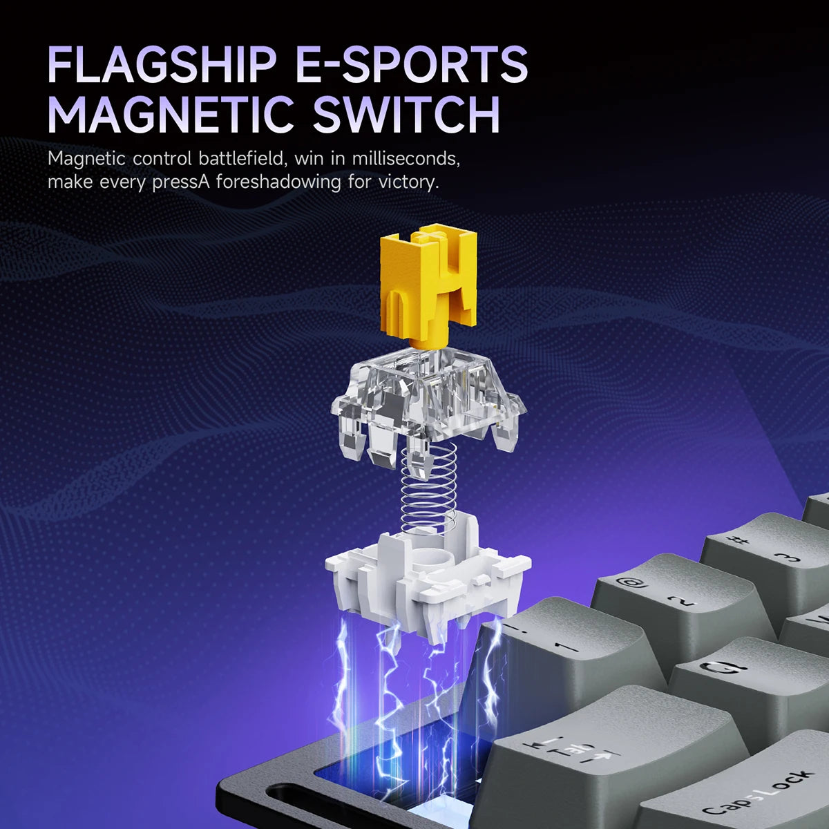AJAZZ AK029 Wired Gaming Magnetic Switch Magnetic Rice Switch HIFI Edition, RGB Backlight, DIY Support