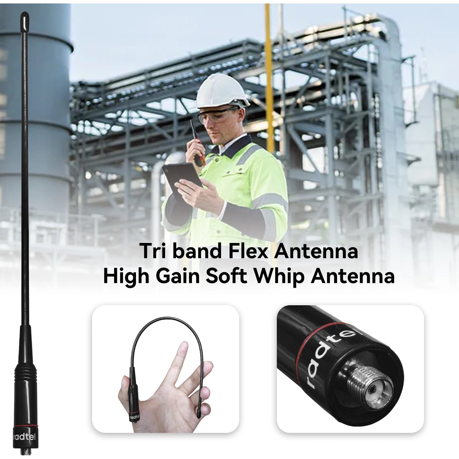 Tri-Band Flex Antenna 144//220/430MHz or Dual Band 137-173MHz/350-390MHz or 400-480MHz/245MHz for Rt-4D Rt-470 Rt-860 Rt-920