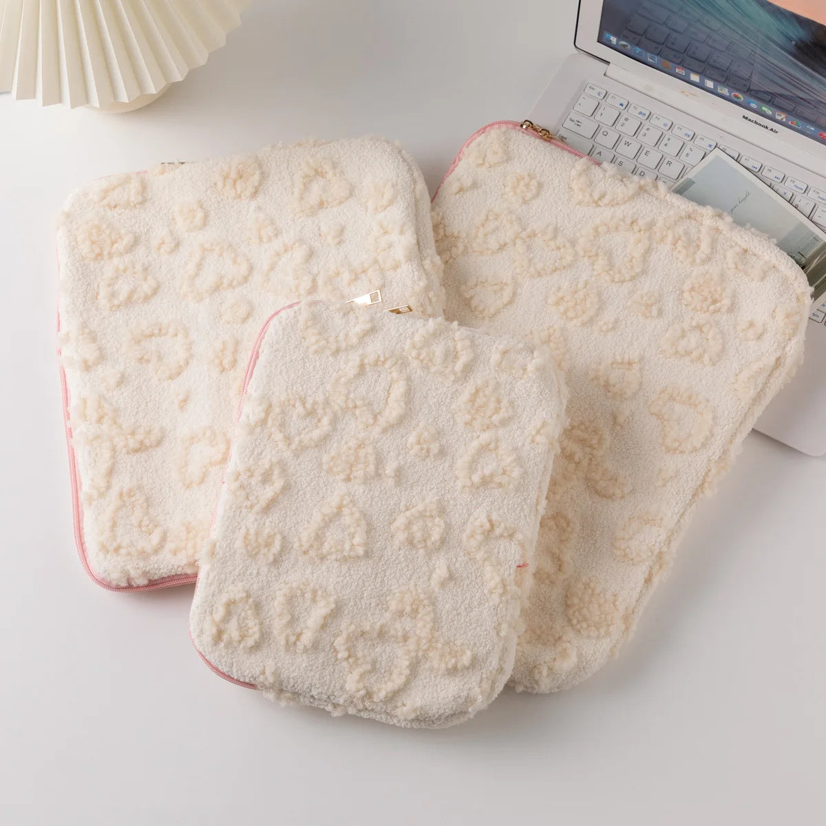 Cute Laptop Bag Sleeve Tablet Cover 9.7 11 13 14 15 15.6 Inch For MacBook Air Pro Xiaomi Dell Acer Notebook Computer Pouch Pink