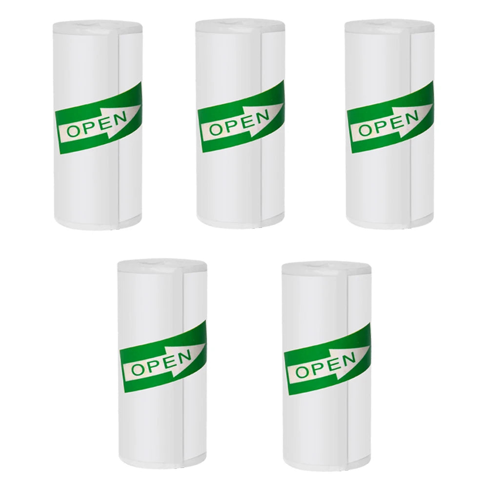 Mini Printer Sticker Paper, Thermal Paper Rolls For T02/M02 and Mini Printer, Smooth Color Self-Adhesive Paper 25X57mm Paperang