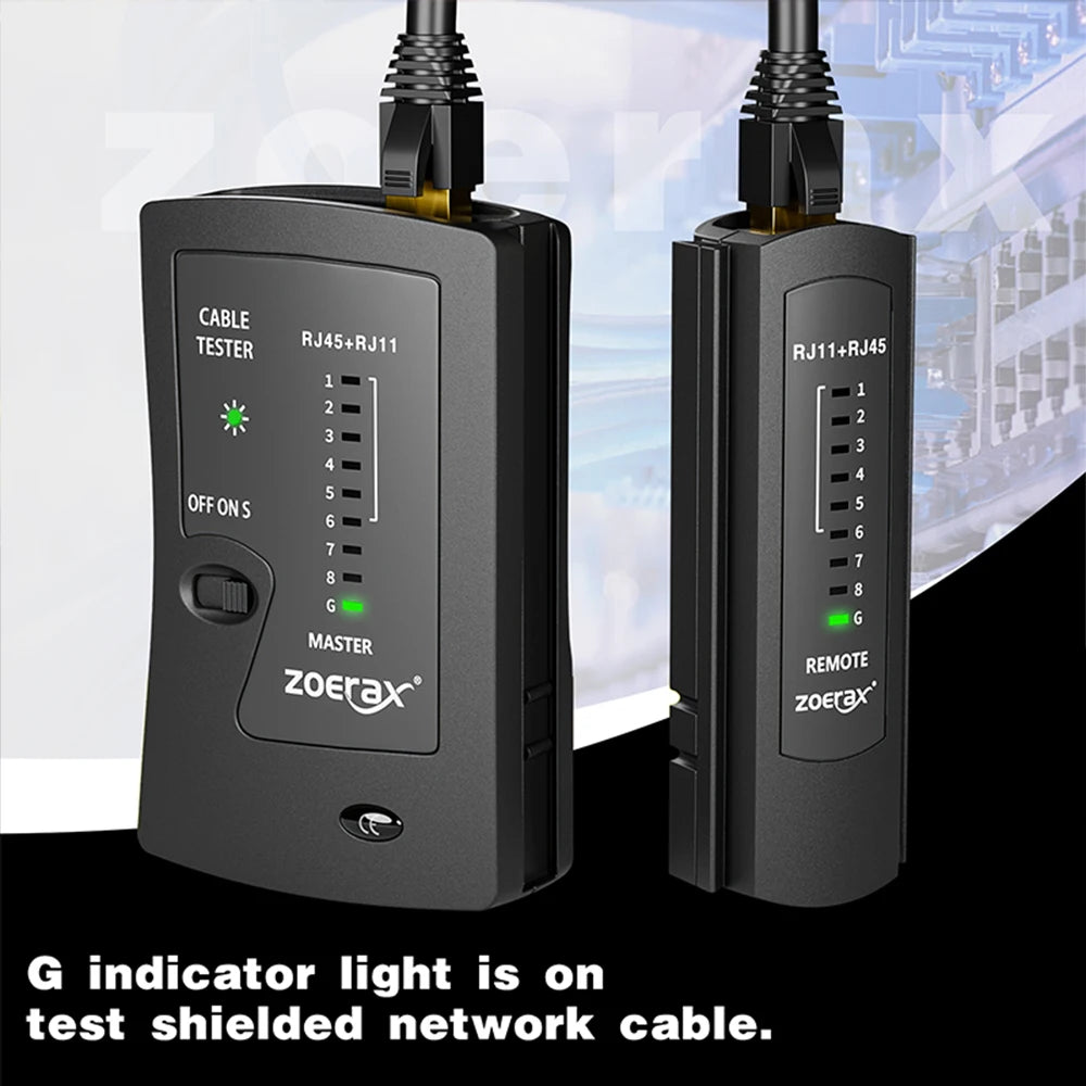ZOERAX Network Ethernet Cable Tester for LAN RJ45 Cat5 Cat5e Cat6 Cat6a Cat7 UTP/Shielded Cable and RJ11 RJ12
