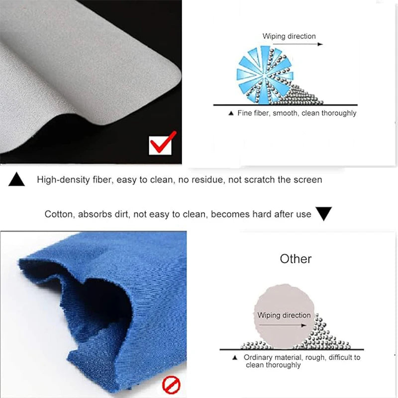 Ultra-Soft Microfiber Cleaning Cloths Notebook Screen Keyboard Protector For MacBook Pro 13-14/15-16 Inch
