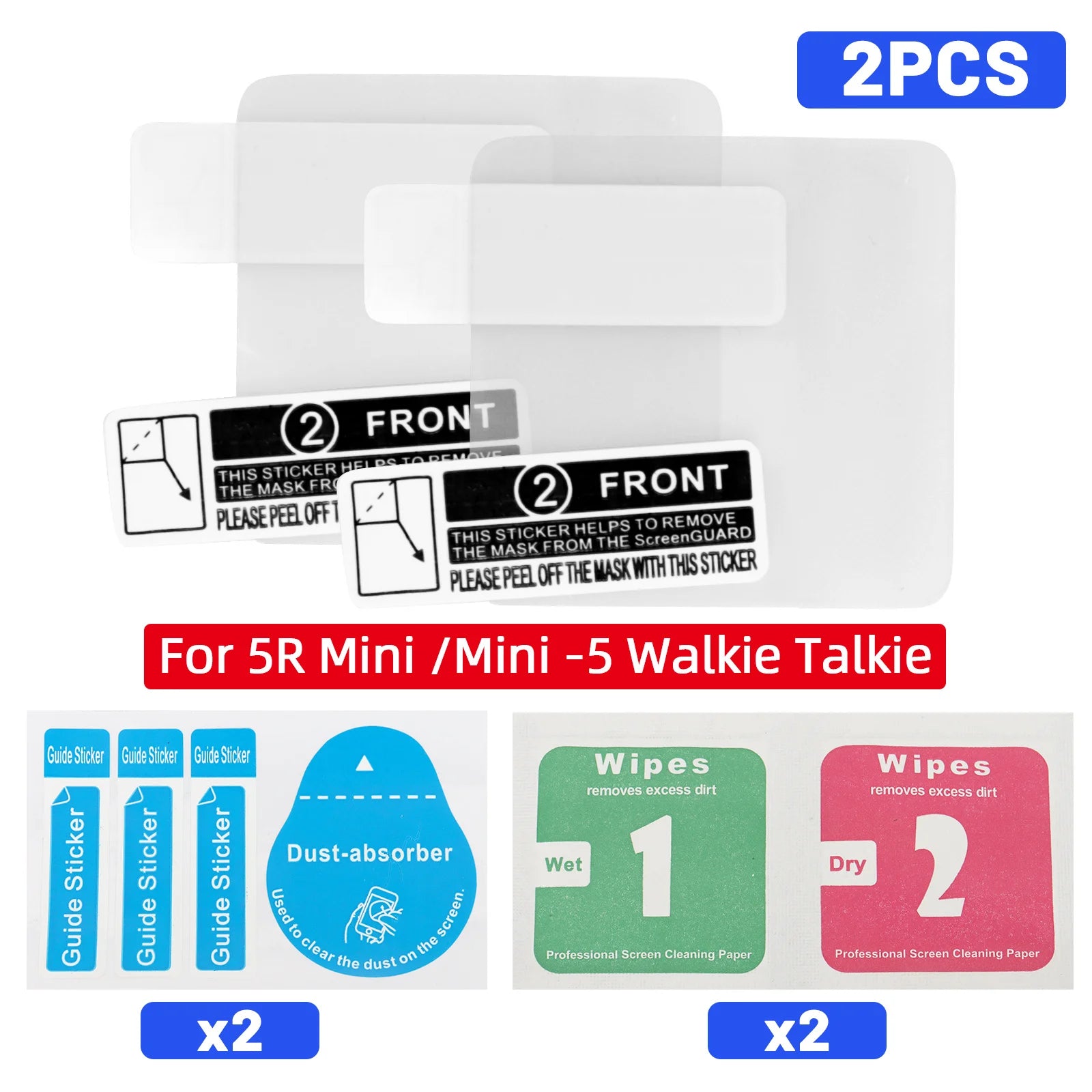 BAOFENG UV-5R Mini Walkie Talkie Screen Protector Cover Protective Film Waterproof compatible with UV-5R Mini Mini-5  Ham Radio