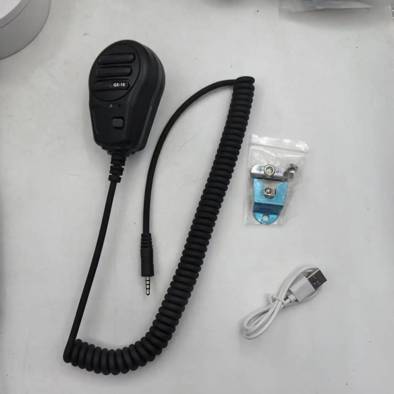 3.5mm Jack Plug  PTT Walkie Talkie Microphone wtih Handheld and Shoulder Speaker  for Zello APP